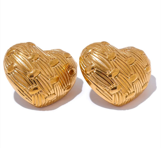 Puffy heart earrings